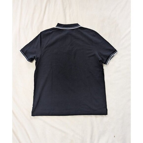Ralph Lauren Vintage 90s Shirt Polo Black Collared Medium Preppy - Picture 2 of 4